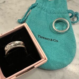 Tiffany & Co. Silver Band on Blue Pouch